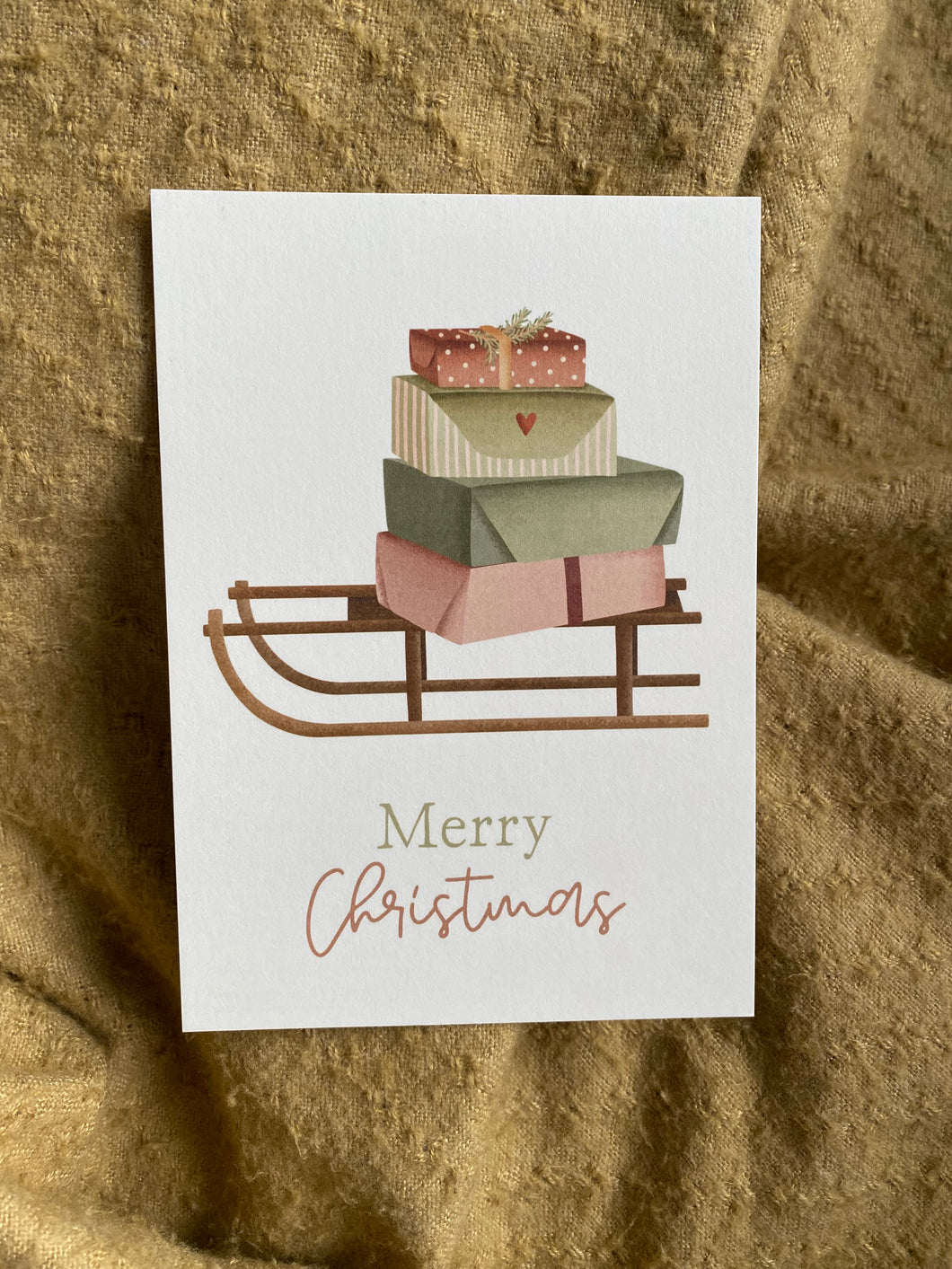 Merry Christmas Schlitten Karte