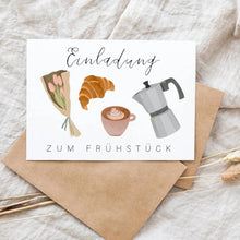 Lade das Bild in den Galerie-Viewer, Einladung zum Frühstück Karte
