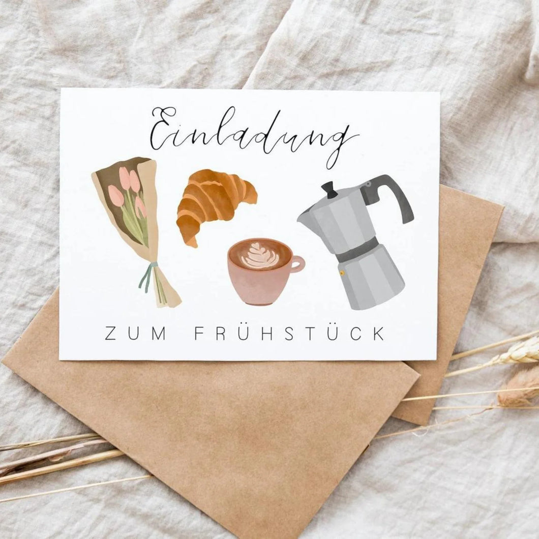 Einladung zum Frühstück Karte